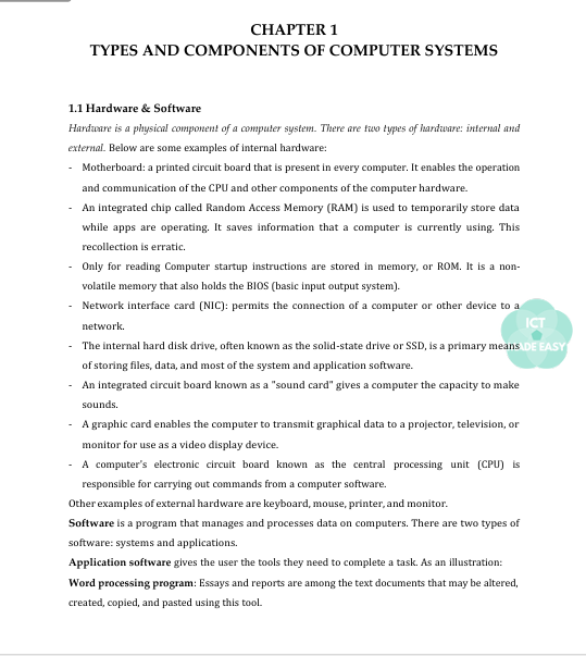 IGCSE ICT Theory WORKBOOK, Summary Notes and Practice Questions (Chapters 1 to 10)